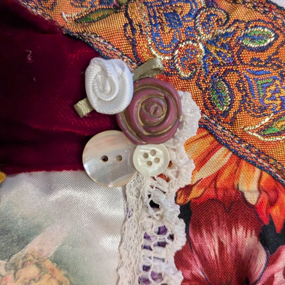 Renaissance Faire Multicolor Patchwork Purse - image 10